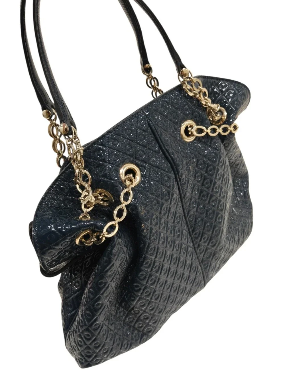 TOD'S  Quilted‎ Patent Leather Chain Tote shoulder bag